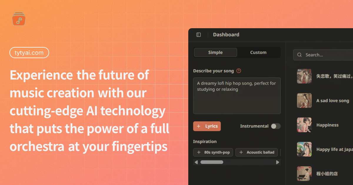 TyTyAi AI Powered Music Creator.